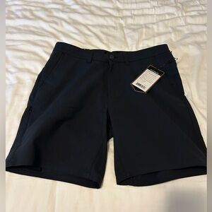 Duer NuStretch Black Shorts 36” waist 7” inseam NWT